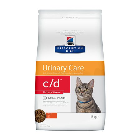 Корм HILLS Prescription Diet c/d Urinary Care для кошек  при МКБ  и при стрессе с курицей