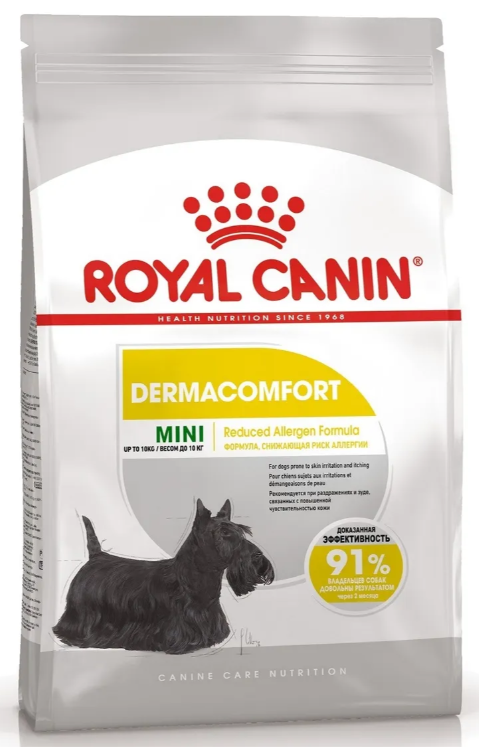 Корм Royal Canin Dermacomfort для малых пород с чувствительной кожей