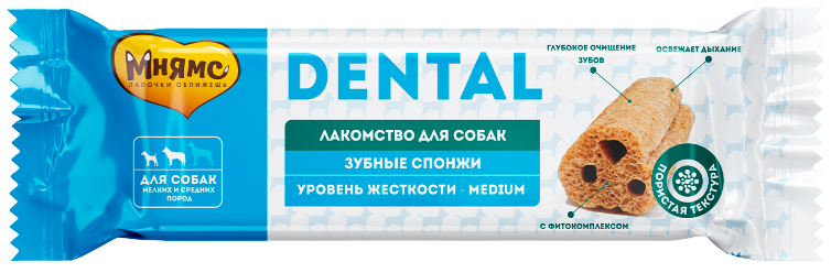 Мнямс DENTAL лакомство для собак &quot;Зубные спонжи&quot; 15г